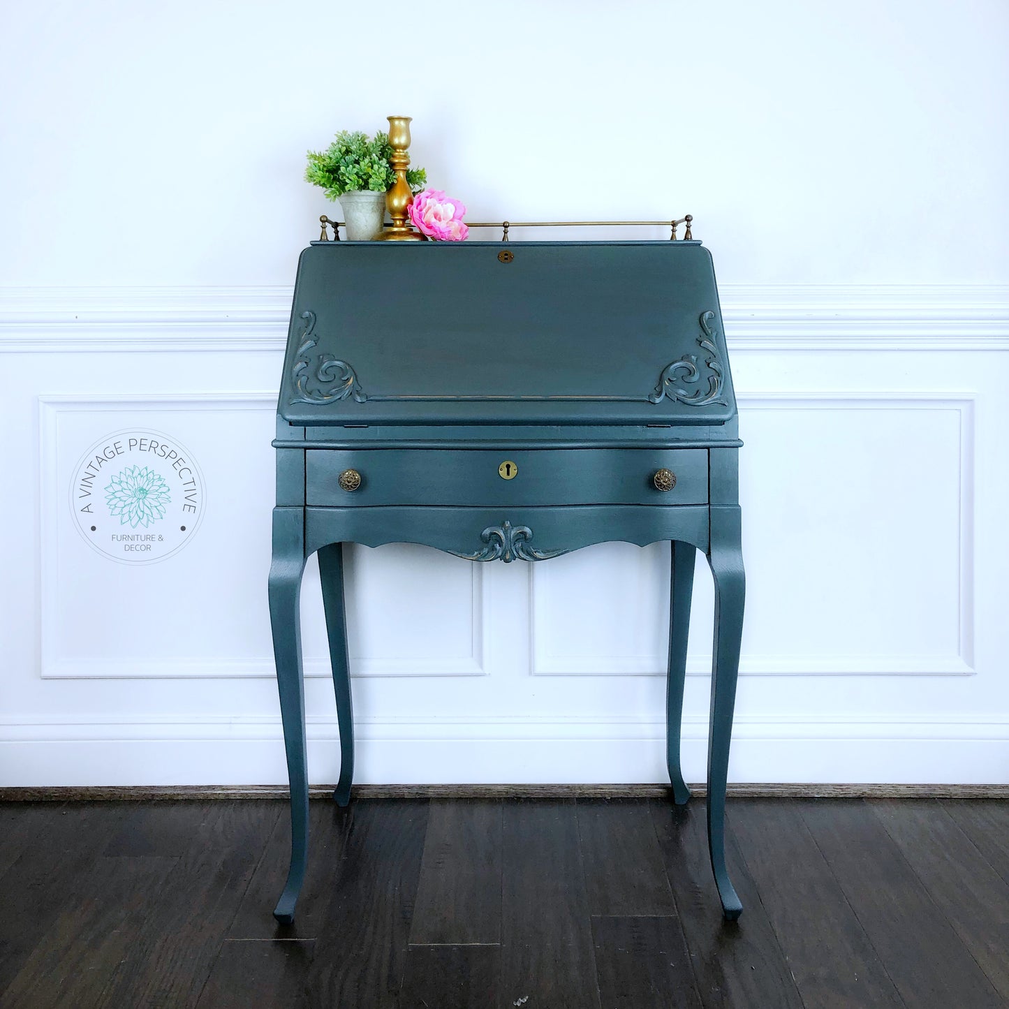 Vintage Desk | Antique Desk | Secretary Desk | French Country Desk | Fold Down Desk | Work from Home Desk | Victorian Desk