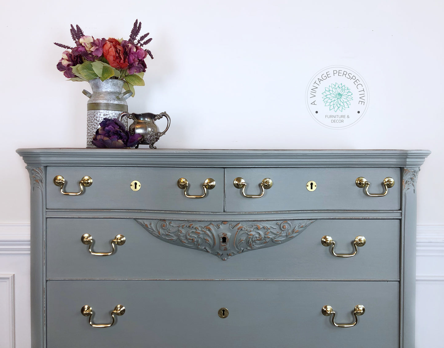 Romantic French Dresser | Antique Dresser | Antique Bureau | Vintage Chest of Drawers | Tall Vintage Dresser | Farmhouse Dresser