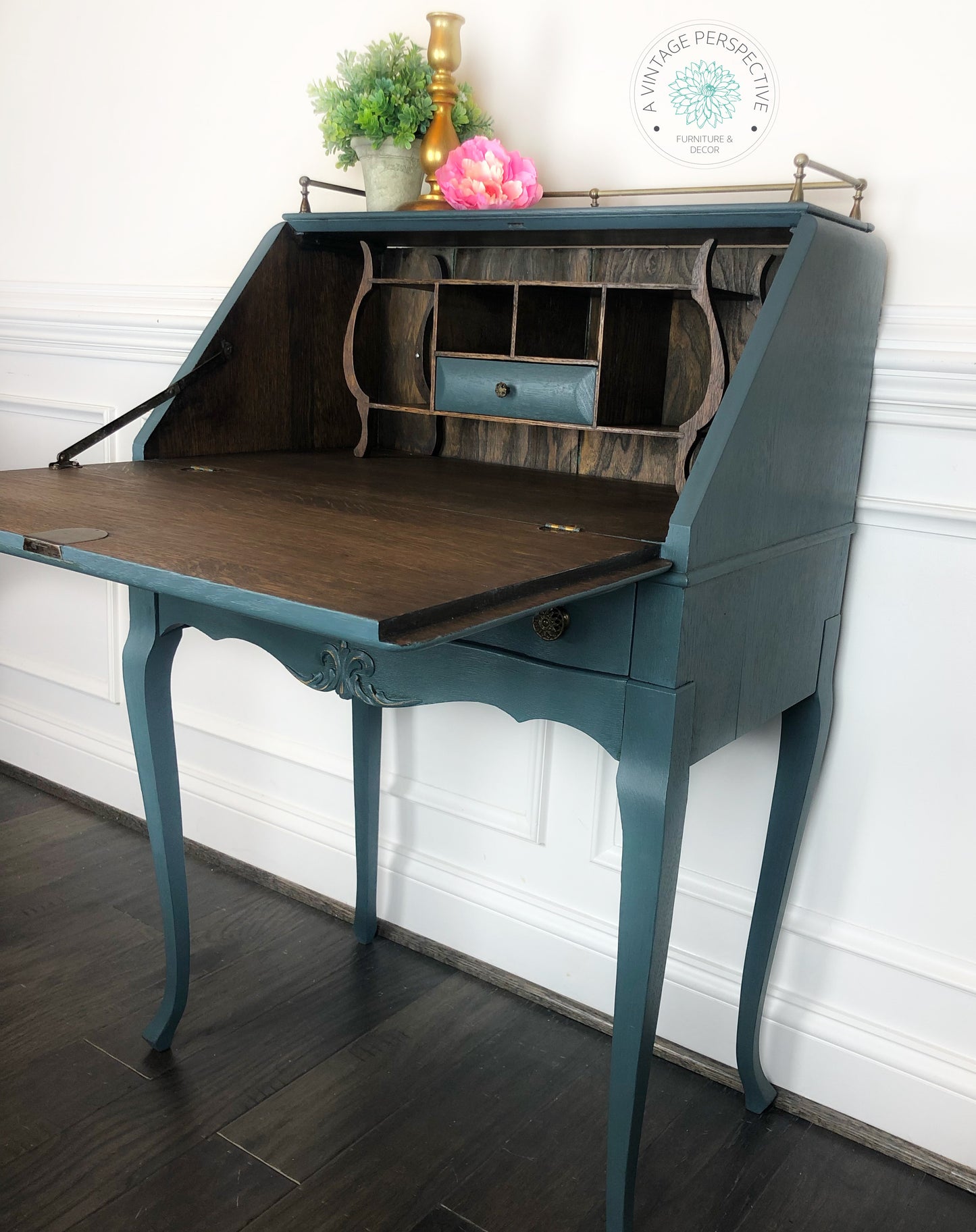Vintage Desk | Antique Desk | Secretary Desk | French Country Desk | Fold Down Desk | Work from Home Desk | Victorian Desk