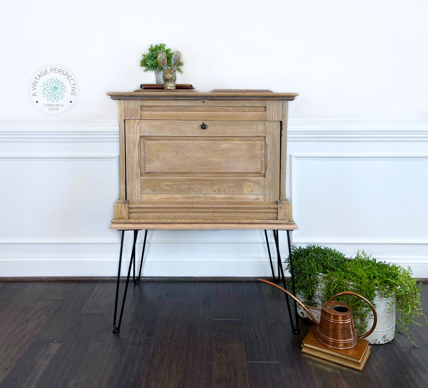 Oak Early 20th Century Tool Chest | Industrial Console Table | Antique Machinists Cabinet | Antique Apothecary Cabinet | Industrial Table