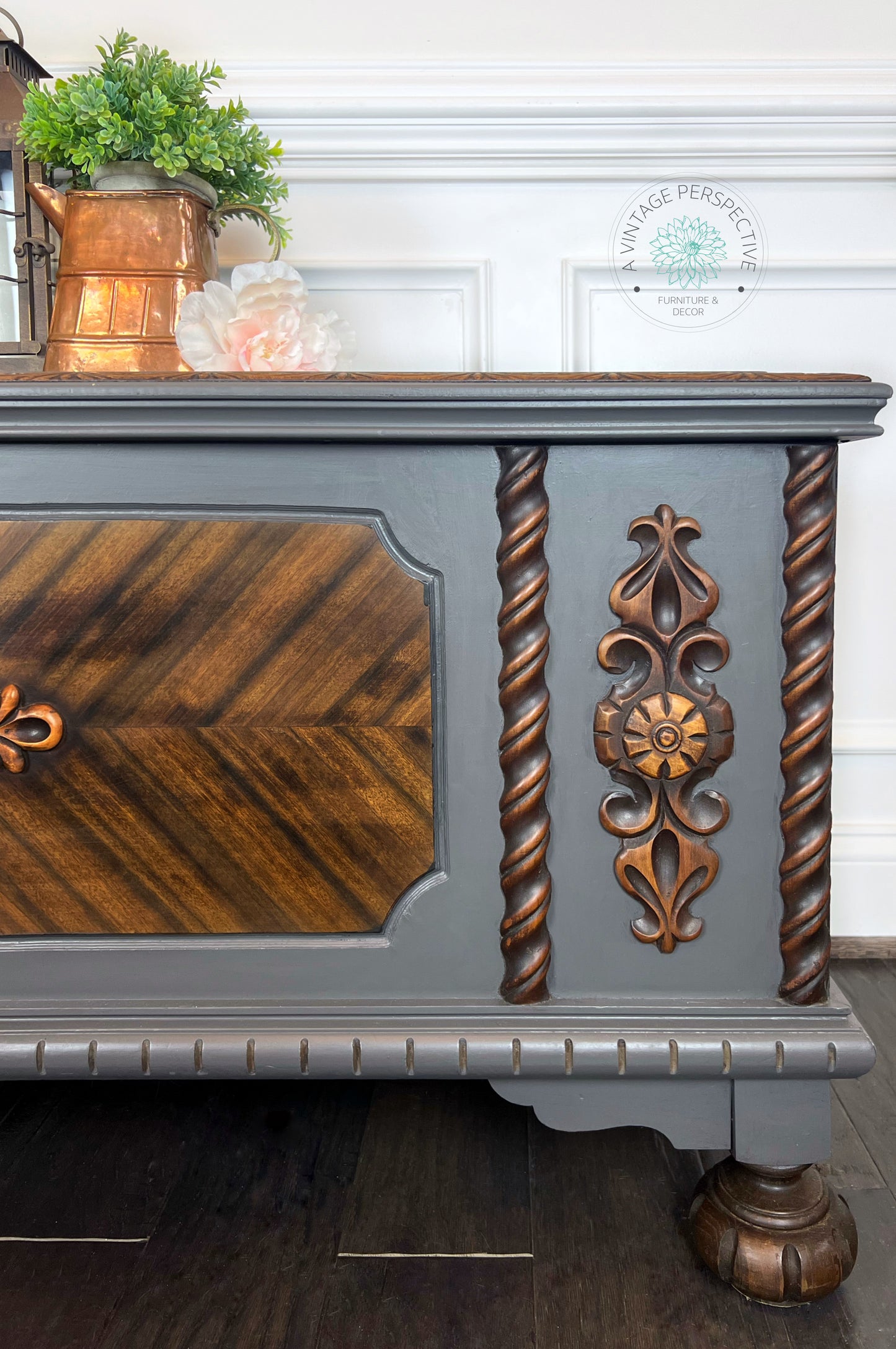 Antique Cedar Chest | Storage Chest | Vintage Cedar Chest | Vintage Wooden Trunk | Painted Chest | Blanket Chest | Hope Chest