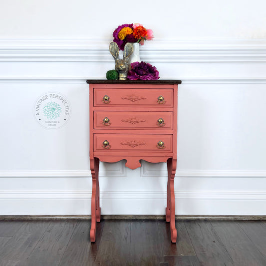 Vintage Wood Sewing Cabinet | Antique Spool Cabinet | Vintage Side Table | Decorative Side Table | Wood Accent Table | Antique Parlor Table