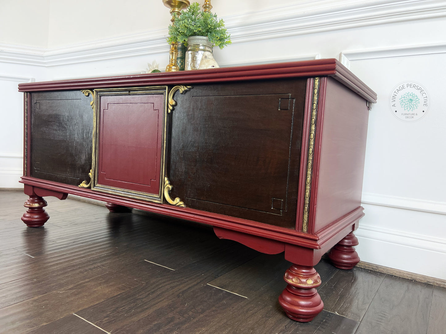 Antique Cedar Chest | Storage Chest | Vintage Cedar Chest | Vintage Wooden Trunk | Painted Chest | Blanket Chest | Hope Chest