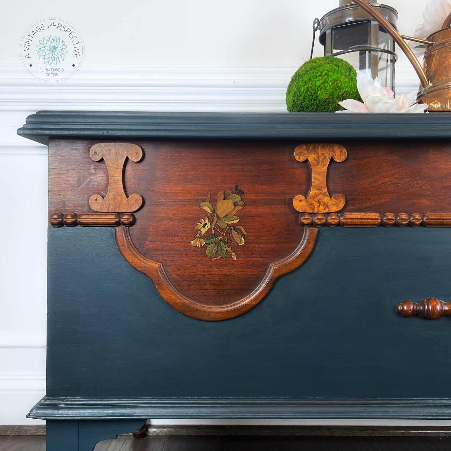 Tall Antique Cedar Chest | Storage Chest | Vintage Cedar Chest | Vintage Wooden Trunk | Painted Chest | Blanket Chest | Hope Chest