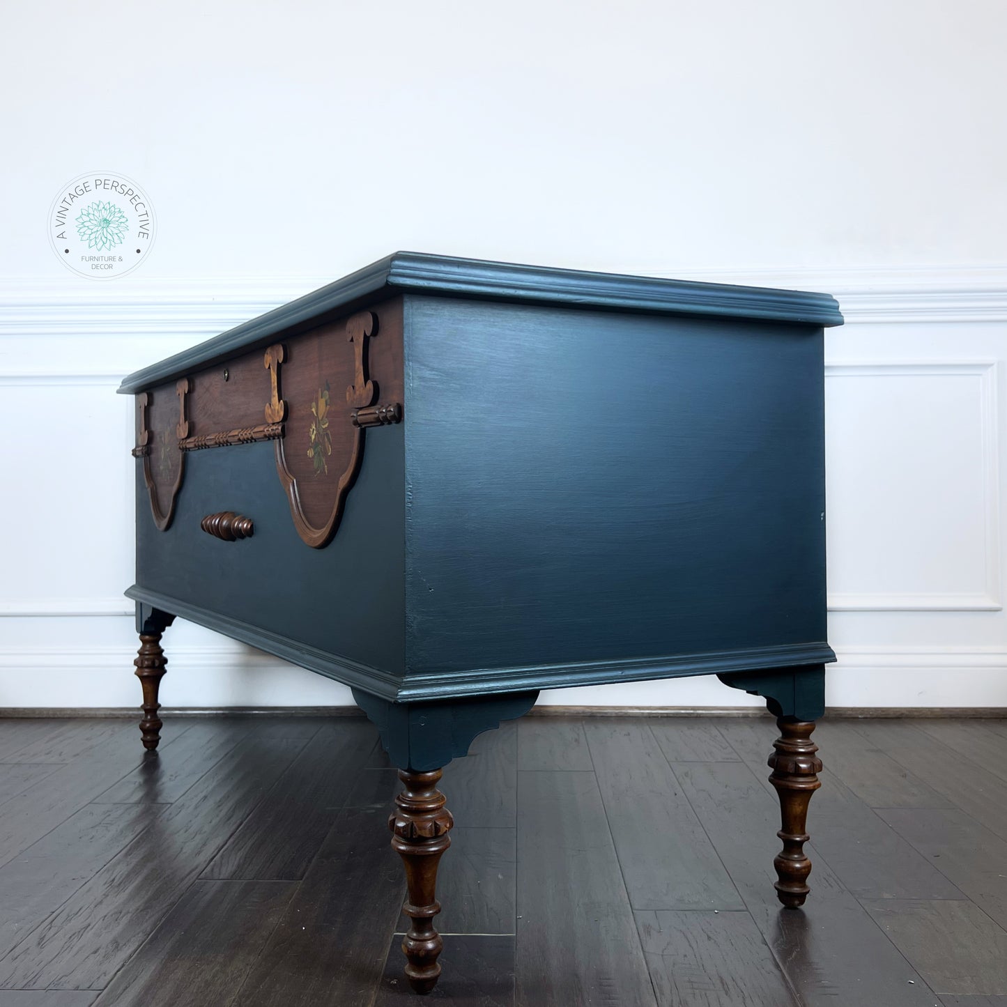 Tall Antique Cedar Chest | Storage Chest | Vintage Cedar Chest | Vintage Wooden Trunk | Painted Chest | Blanket Chest | Hope Chest