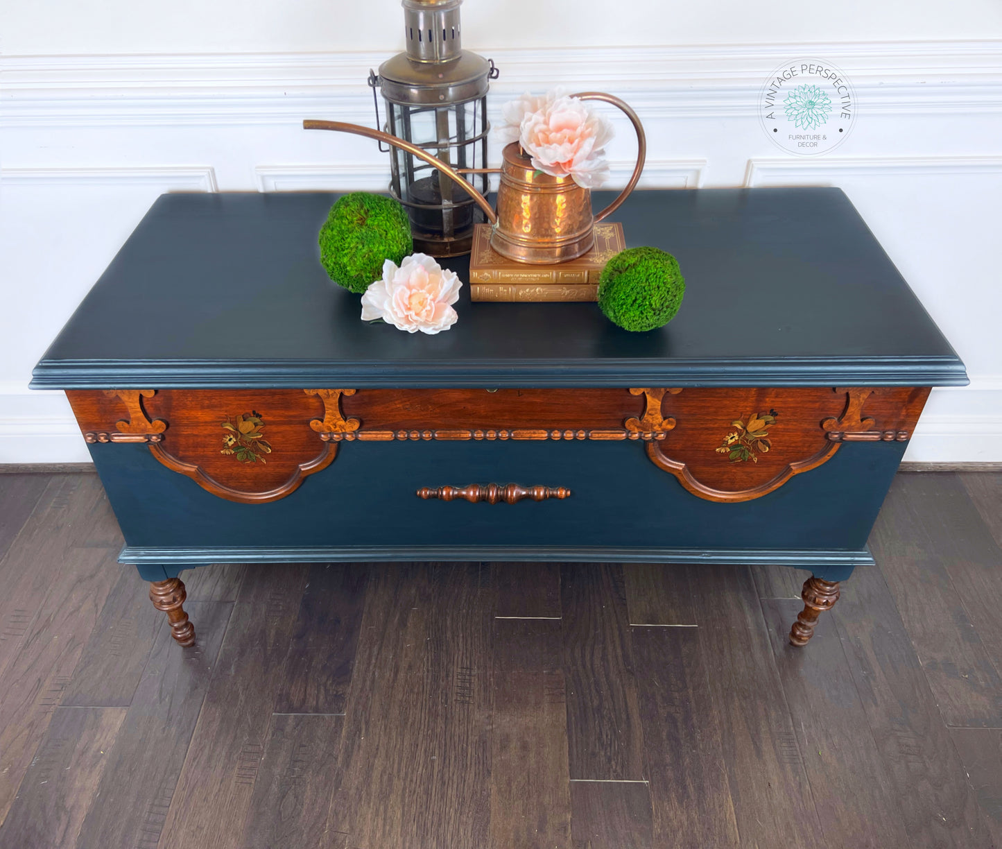Tall Antique Cedar Chest | Storage Chest | Vintage Cedar Chest | Vintage Wooden Trunk | Painted Chest | Blanket Chest | Hope Chest