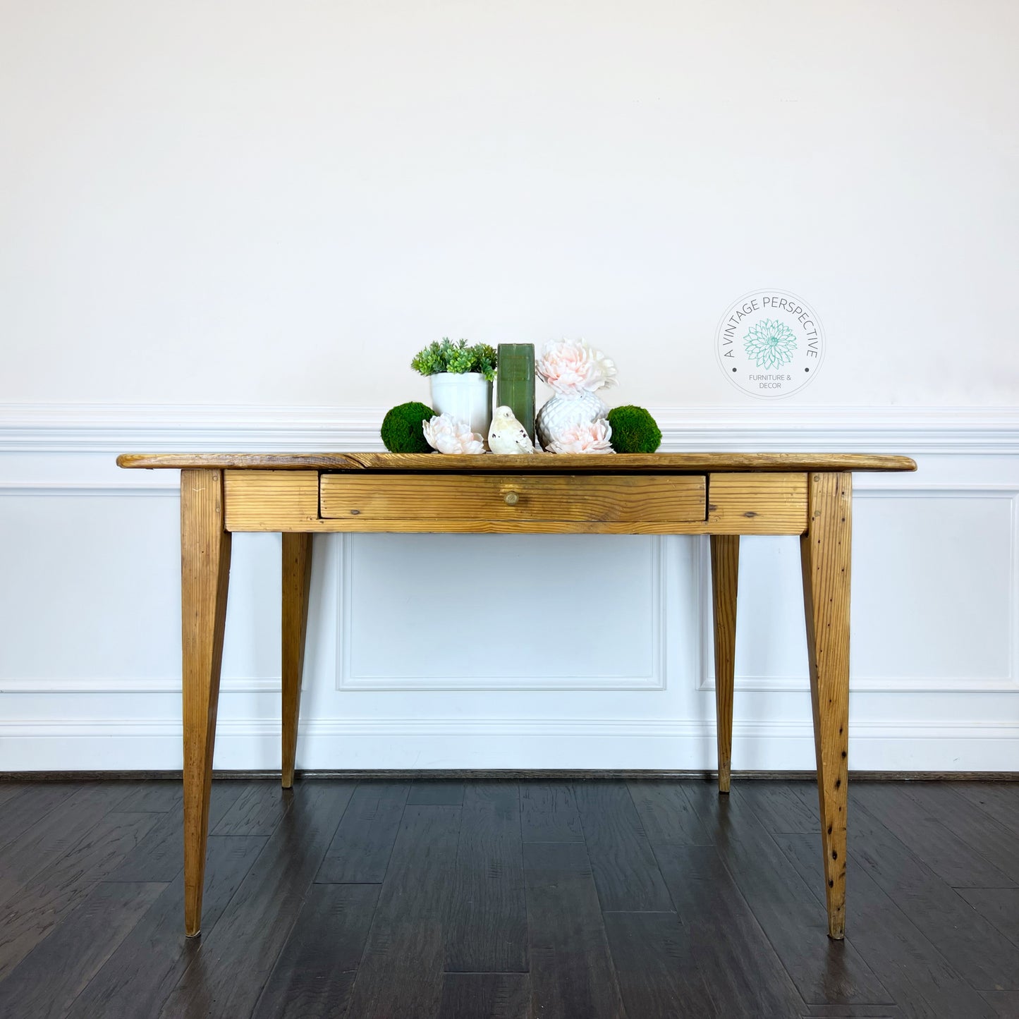 Early American Pennsylvania Barnwood Table | Antique Dining Table | Vintage Kitchen Table | Raw Wood Breakfast Table | Raw Wood Table