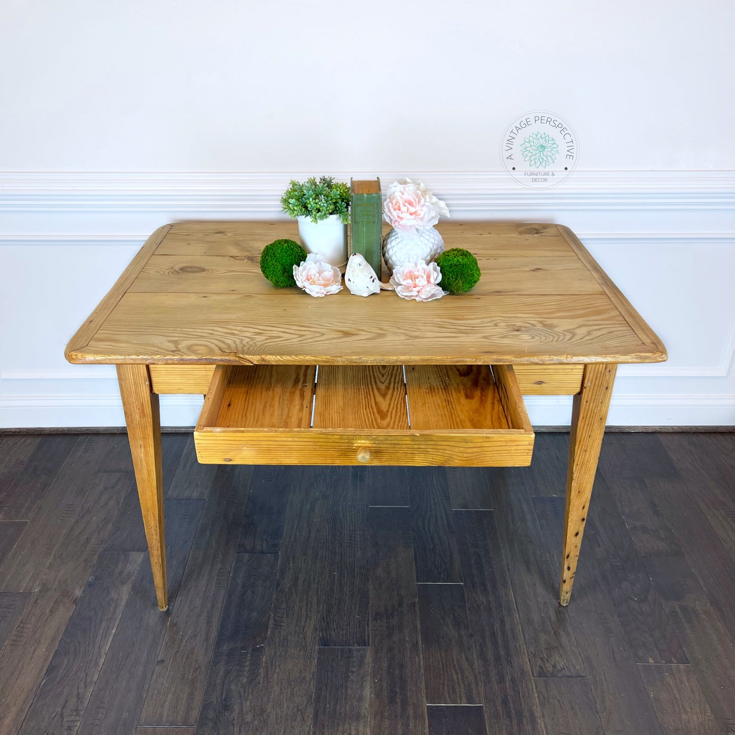 Early American Pennsylvania Barnwood Table | Antique Dining Table | Vintage Kitchen Table | Raw Wood Breakfast Table | Raw Wood Table