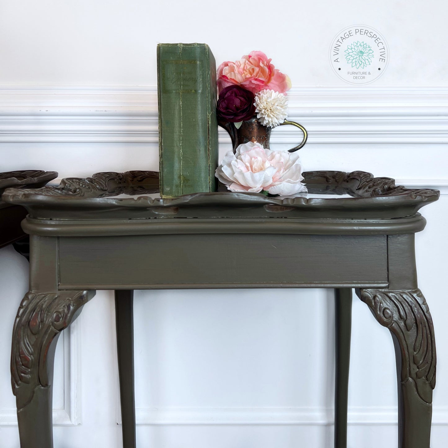 Set of Two Vintage French Provincial End Tables | French Country End Tables | French Antique Carved Nightstand Tables