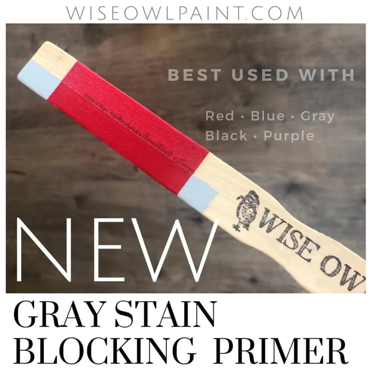 Wise Owl Stain Eliminating Primer Quart (32 oz) | Gray and Dark Gray Wise Owl Primer | White Wise Owl Primer | Wise Owl Paint | DIY Painting