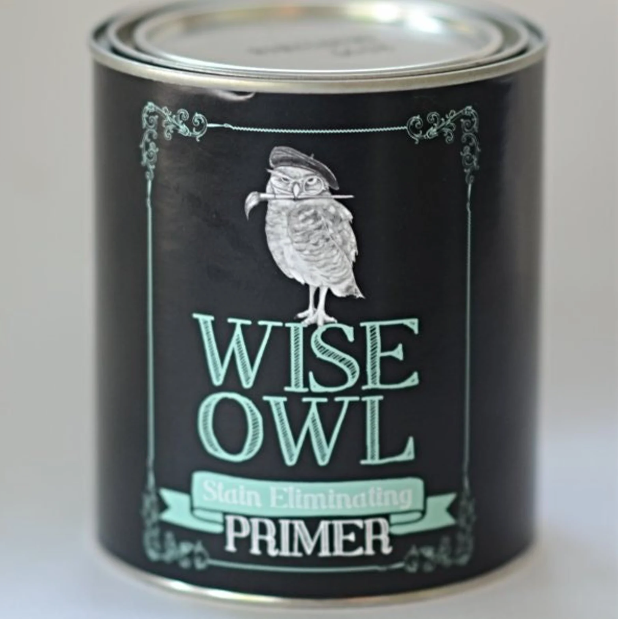 Wise Owl Stain Eliminating Primer Quart (32 oz) | Gray and Dark Gray Wise Owl Primer | White Wise Owl Primer | Wise Owl Paint | DIY Painting