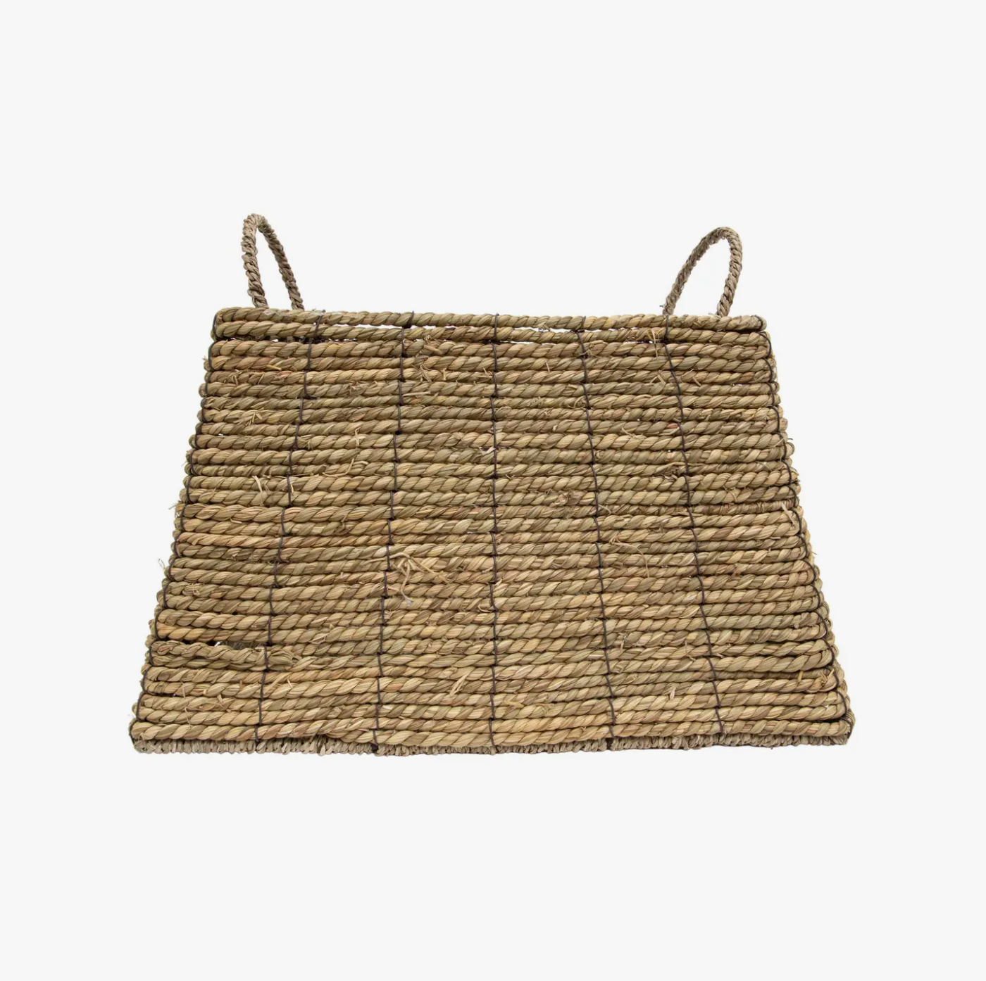 Large Square Woven Basket with Handles | Boho Woven Basket | Handwoven Seagrass Basket | Large Artisanal Woven Basket