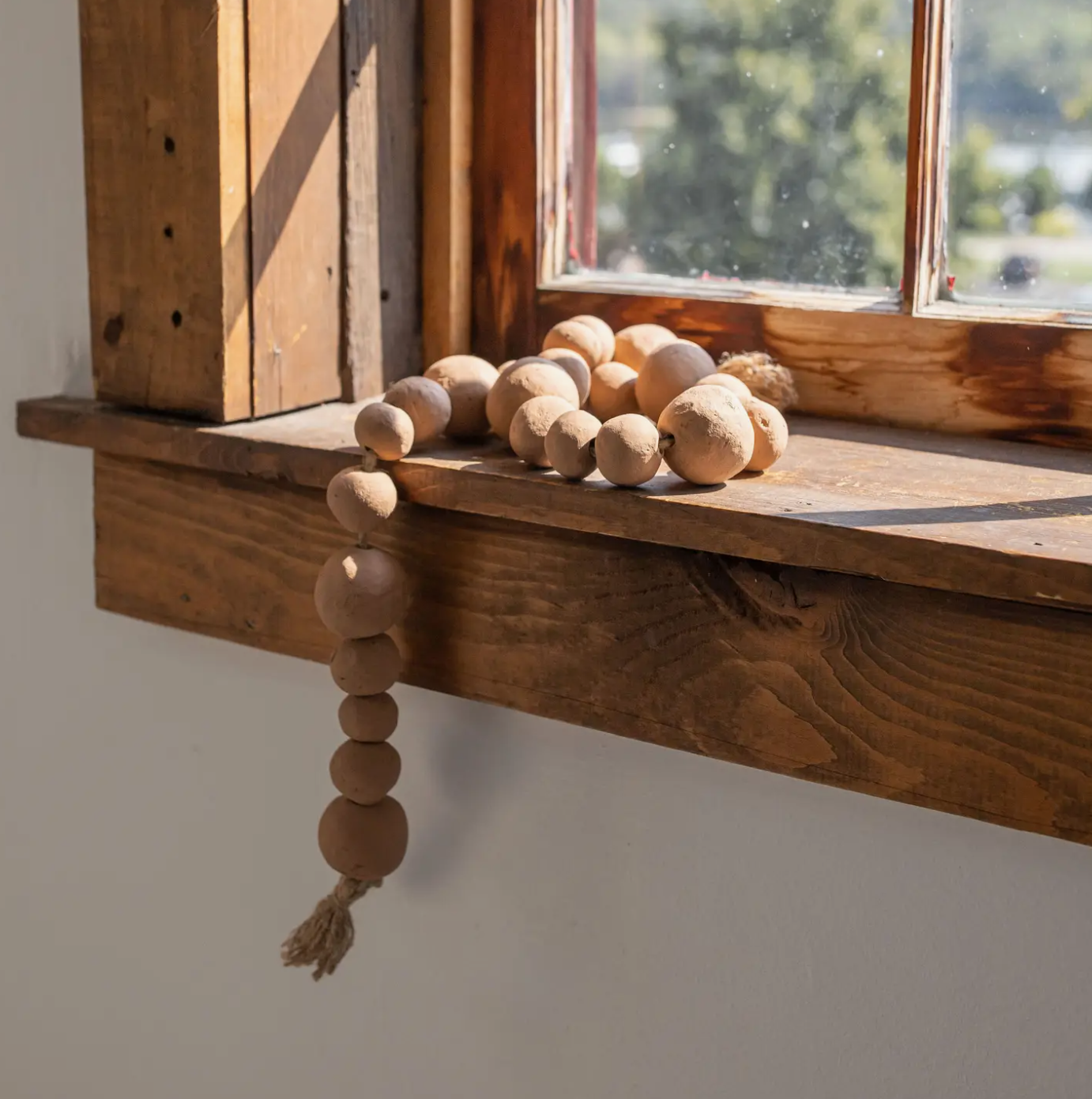 Extra-Large Terracotta Bead Garland | Boho Beaded Garland | Handmade Beaded Garland | Decorative Bead Garland | Hand Thrown Bead Garland