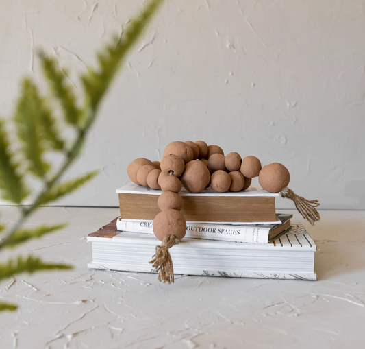 Extra-Large Terracotta Bead Garland | Boho Beaded Garland | Handmade Beaded Garland | Decorative Bead Garland | Hand Thrown Bead Garland