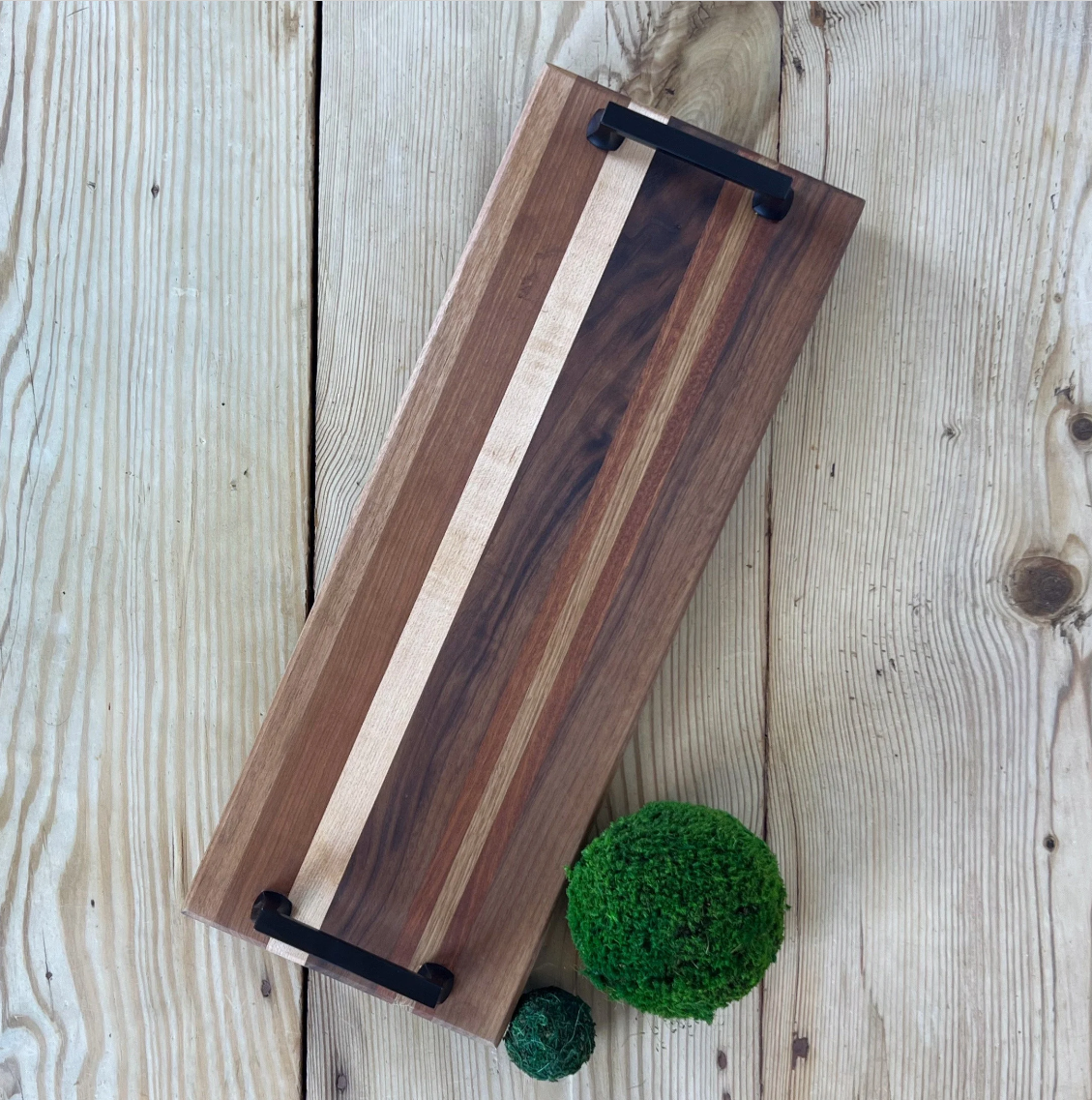 Handmade Wood Cutting Board | Serving Tray with Handles | Vintage Serving Board | Charcuterie Board | Handmade Cheese Board | Vintage Gift