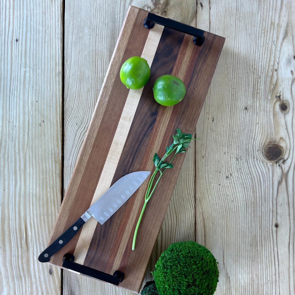 Handmade Wood Cutting Board | Serving Tray with Handles | Vintage Serving Board | Charcuterie Board | Handmade Cheese Board | Vintage Gift