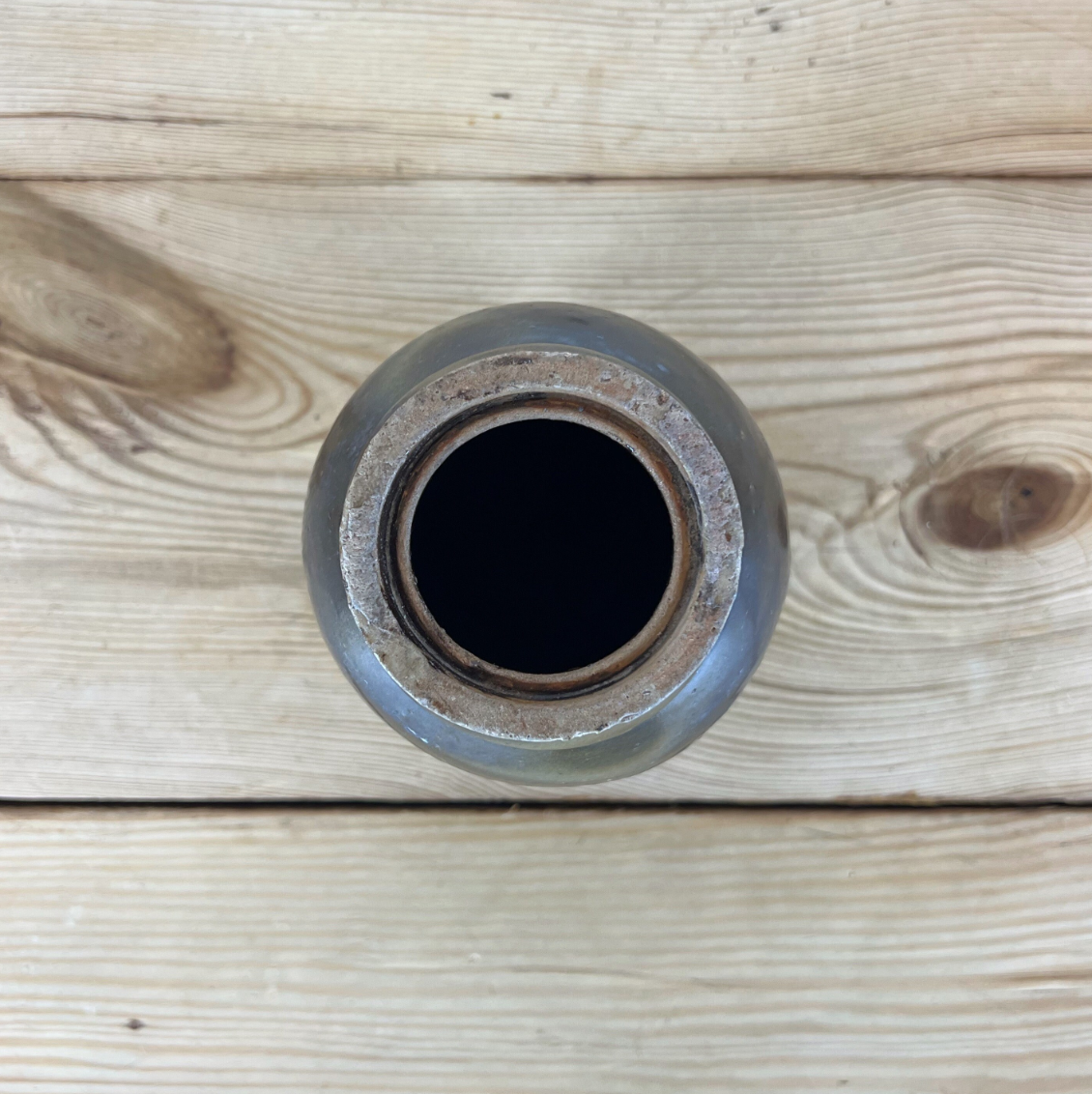 Dark Brown Antique Handmade Double Lip Canning Crock | Farmhouse Stoneware Vase l Primitive Pickling Crock | Primitive Farmhouse Antiques