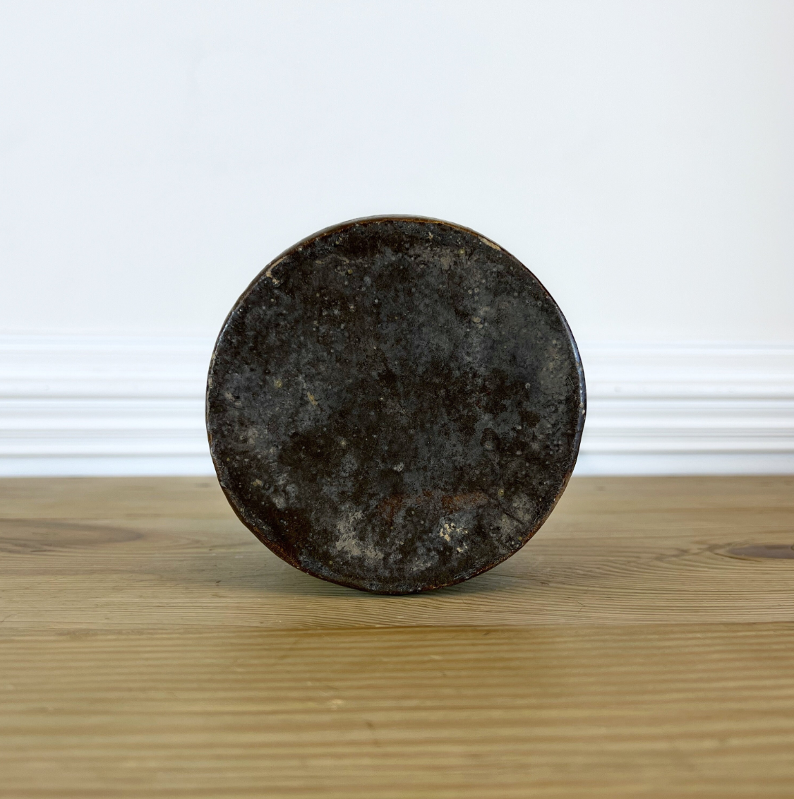 Dark Brown Antique Handmade Double Lip Canning Crock | Farmhouse Stoneware Vase l Primitive Pickling Crock | Primitive Farmhouse Antiques
