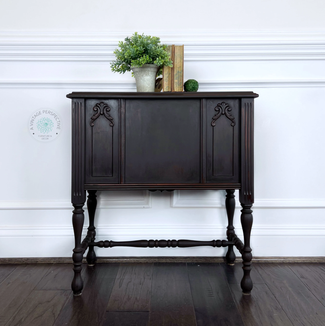 Antique Blackwash Library Table | Chippy Side Table | Mahogany Blackwash Parlor Table | French Country Table | Vintage Side Table Inactive