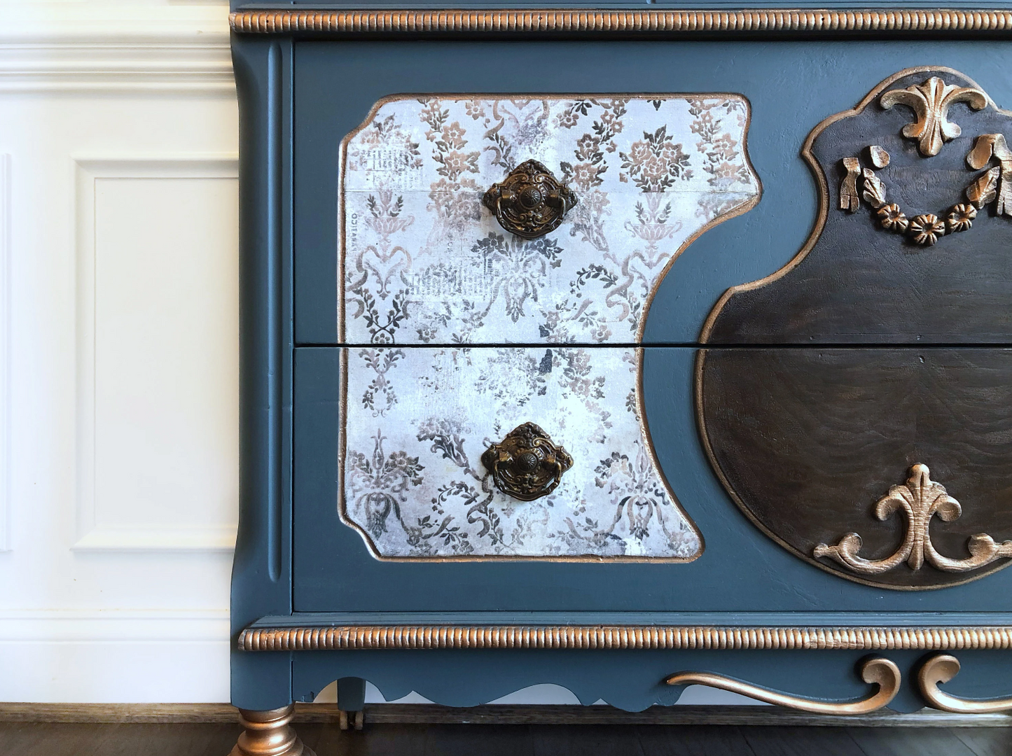 French Country Dresser | Shabby Chic Dresser | Vintage Chest of Drawers | Painted Tall Dresser | Blue Dresser | Antique Dresser