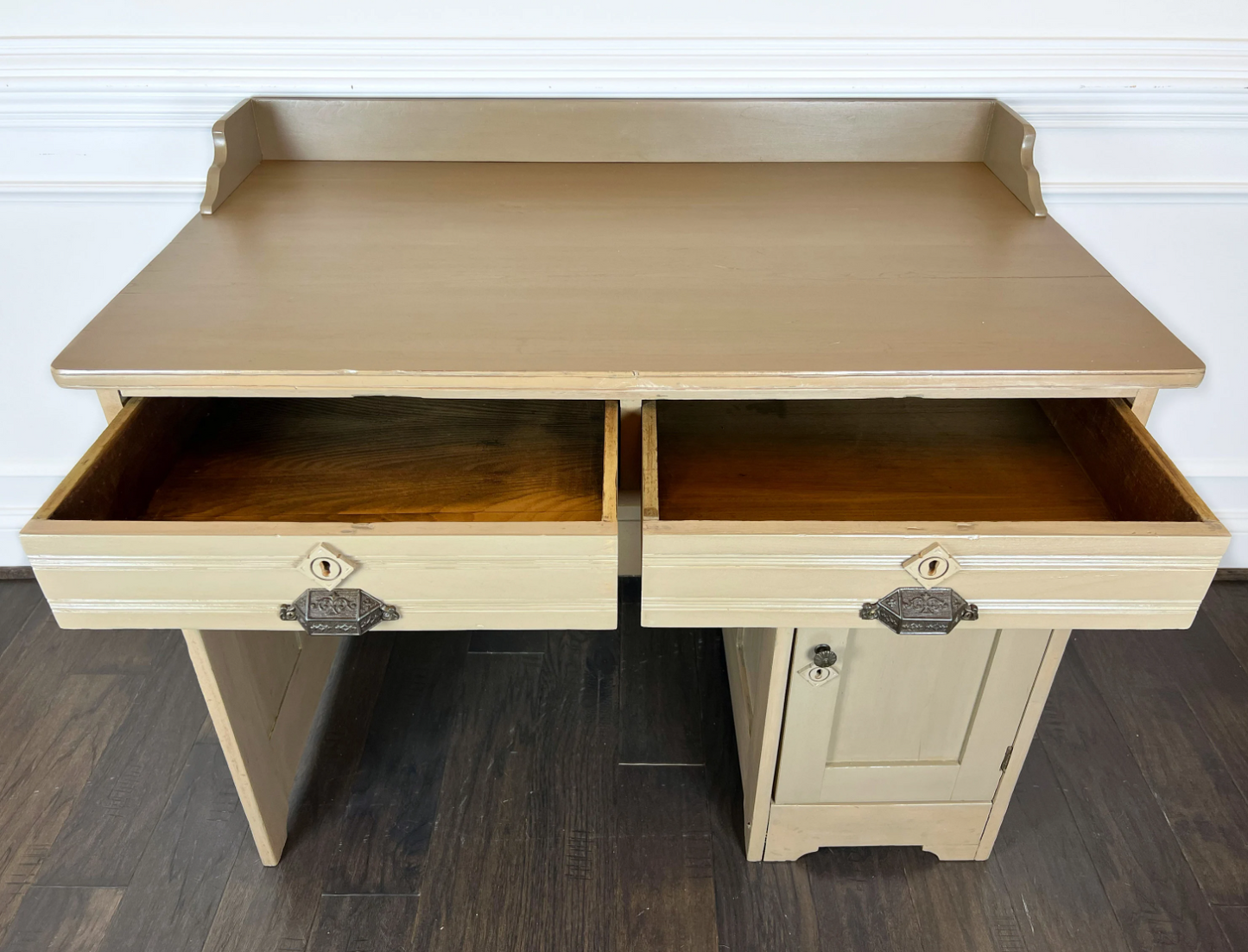 Antique Cherry and Maple Desk | Early American Writing Desk | Vintage Desk | Rustic Writing Desk | Industrial Wood Desk | Victorian Desk