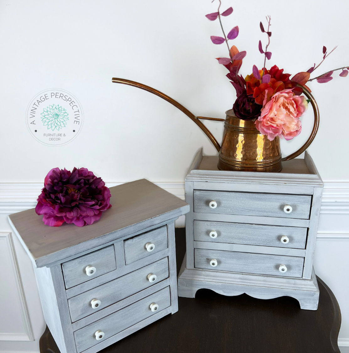 Vintage Tabletop Jewelry Box | Small Desktop Cabinet | Desktop Drawers | Antique Jewelry Box | Desktop Cabinet | Countertop Cabinet