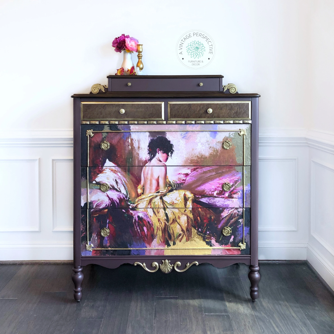 Bohemian Dresser | Eclectic Dresser | Upcycled Furniture | Artistic Painted Furniture | Chest of Drawers | Vintage Dresser | Boho Bedroom