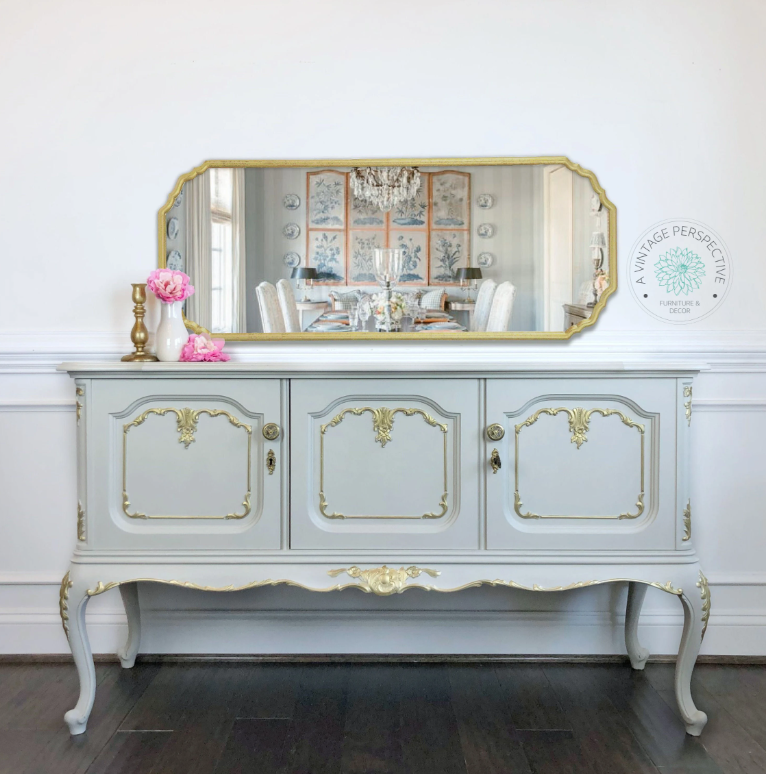 Antique French Buffet | Romantic French Buffet | Antique Sideboard | Vintage Credenza | Dining Room Server | Entryway Table