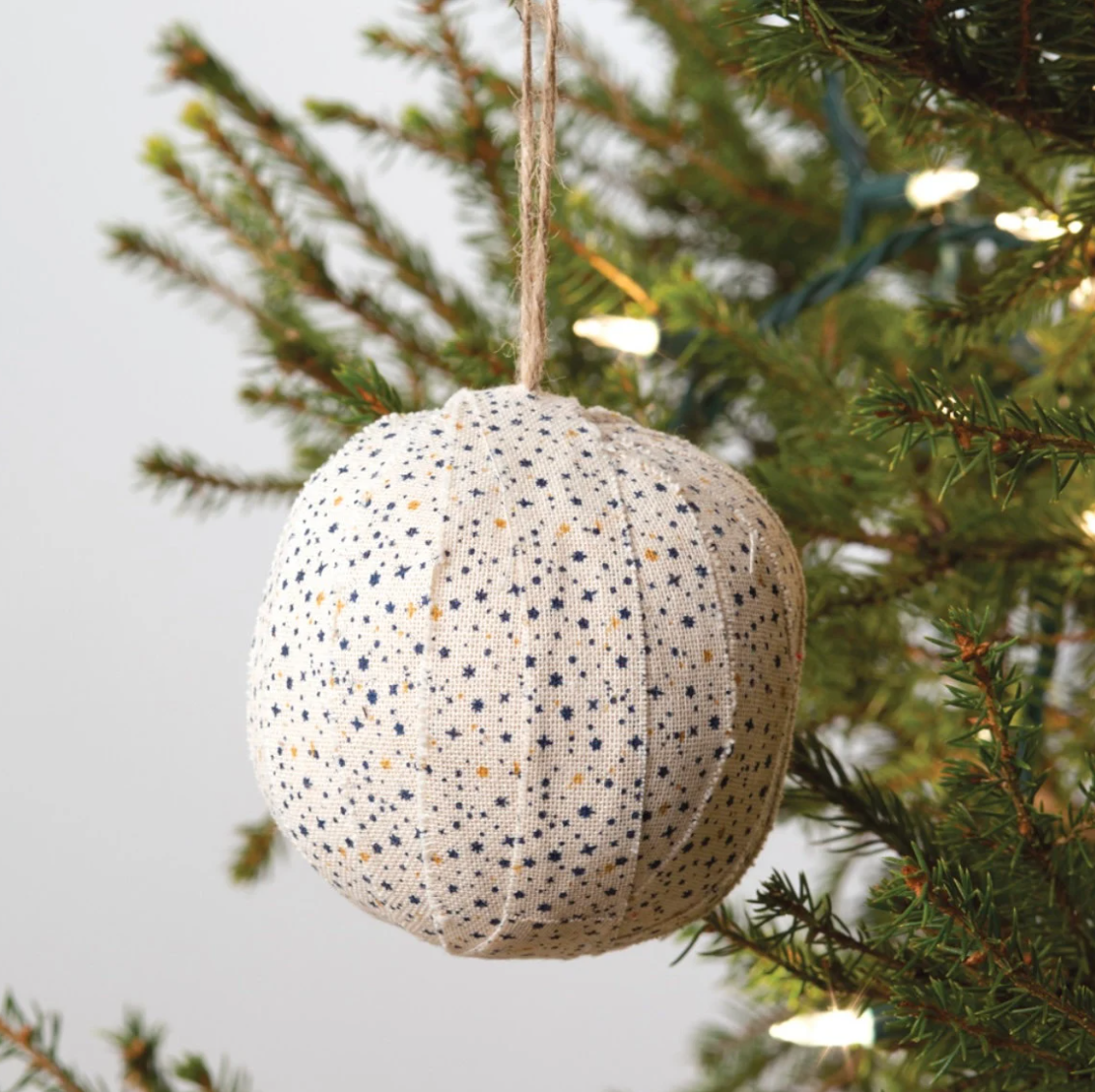 Set of 3 Starry Night Striped Ornaments | Fabric Christmas Tree Ornament | Decorative Fabric Tree Ornament | Fabric Holiday Tree Decorations