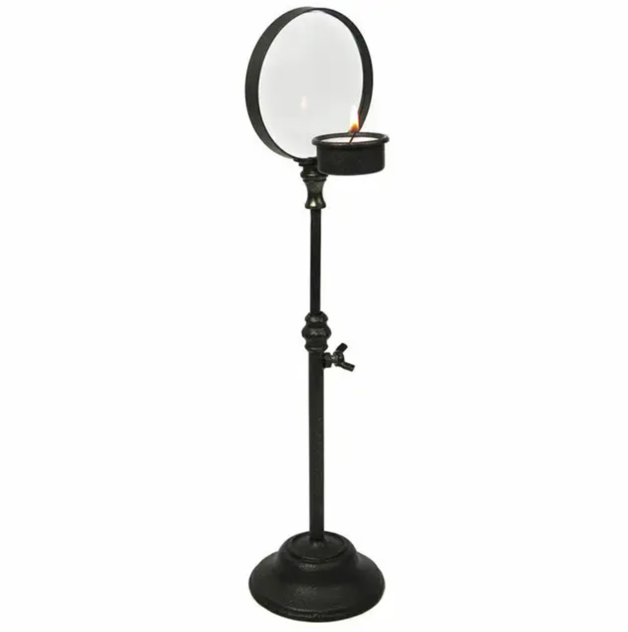 Vintage-Inspired Tealight Iron Candle Magnifier | Industrial Candle Holder | Iron Votive Candle Holder | Adjustible Rustic Candle Holder