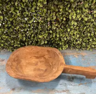Rustic Wooden Scoop | Primitive Wood Scoop | Large Farmhouse Dry Goods Scoop | Rustic Scoop | Farmhouse Kitchen Decor | Vintage Feed Scoop
