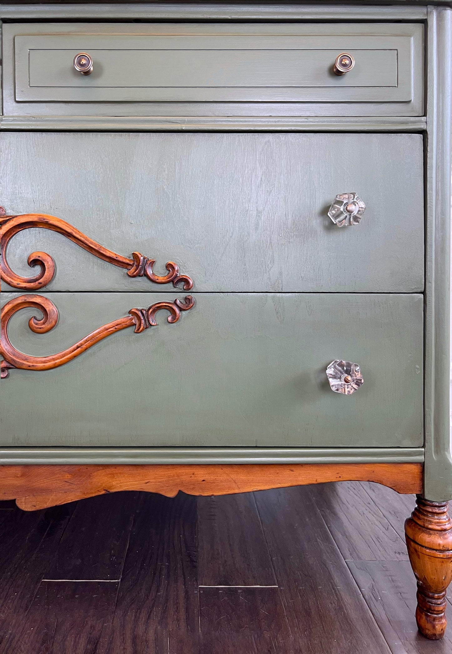 Antique Long Dresser | Vintage Dresser | Long Chest of Drawers | French Country Dresser | Shabby Chic Dresser | Vintage Floral Dresser