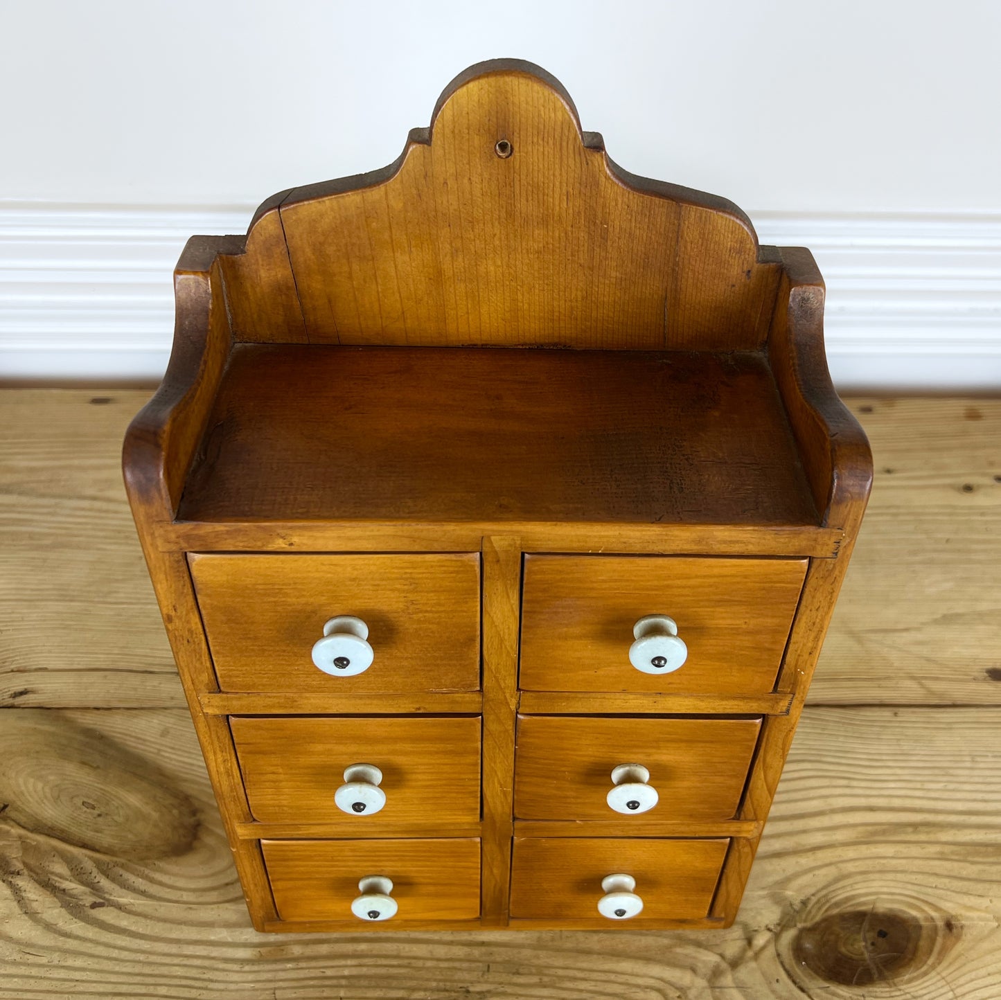 Antique Wooden Spice Apothecary Cabinet | Vintage Wall Spice Cabinet | Rustic Farmhouse Spice Cabinet