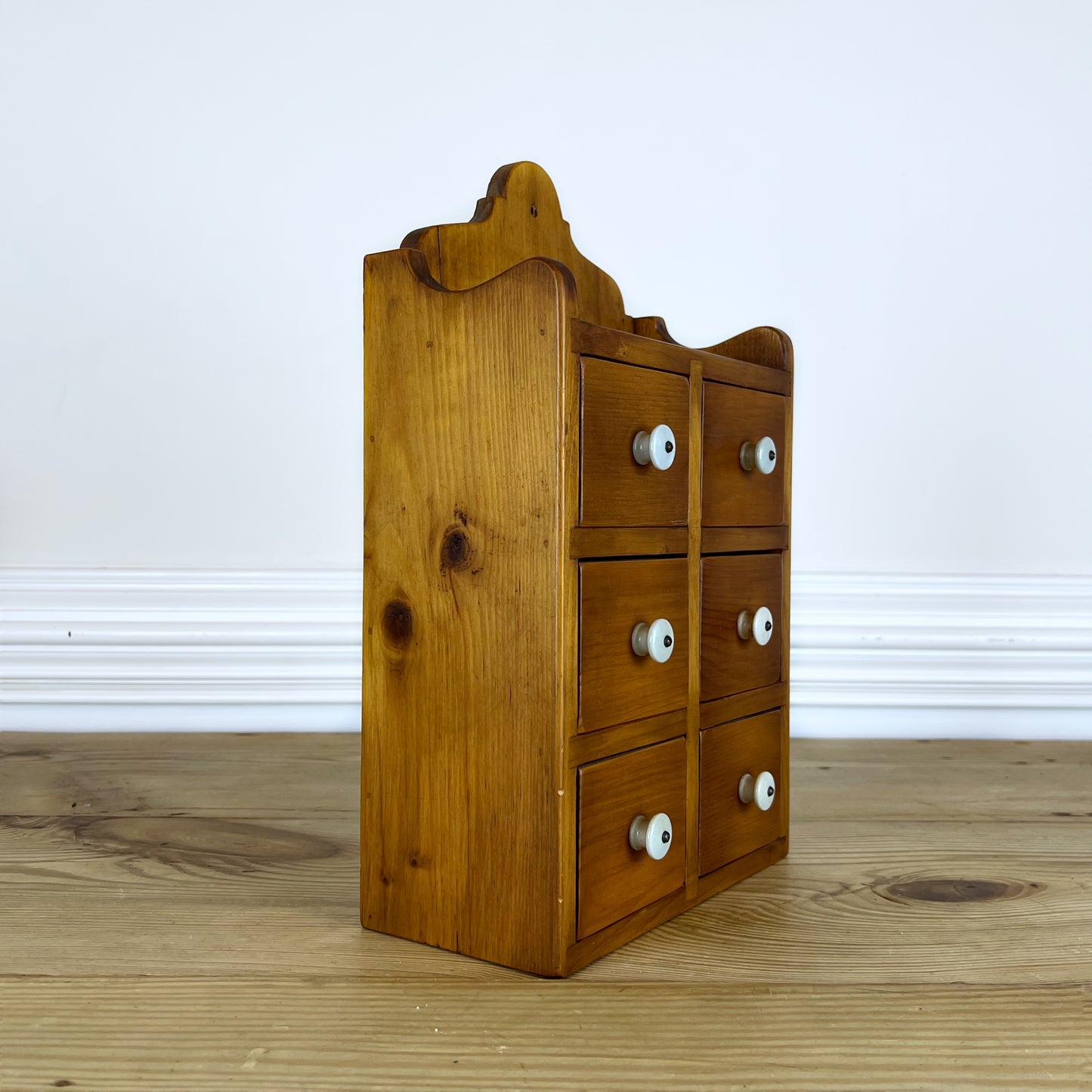 Antique Wooden Spice Apothecary Cabinet | Vintage Wall Spice Cabinet | Rustic Farmhouse Spice Cabinet