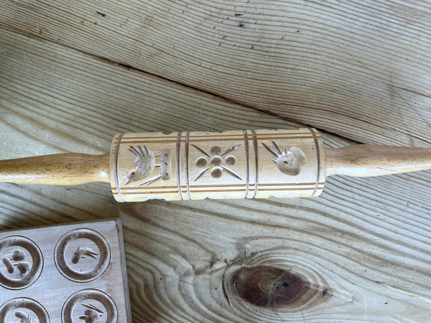 Vintage German Cookie Press | Vintage Chinese Wooden Mooncake Mold | Vintage Cookie Press | Wood Rolling Pin Cookie Press