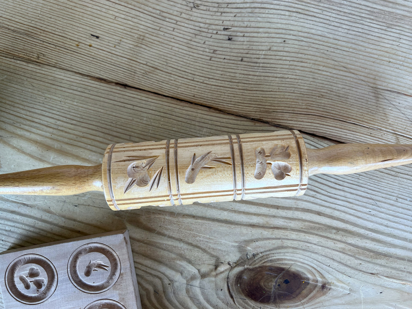 Vintage German Cookie Press | Vintage Chinese Wooden Mooncake Mold | Vintage Cookie Press | Wood Rolling Pin Cookie Press