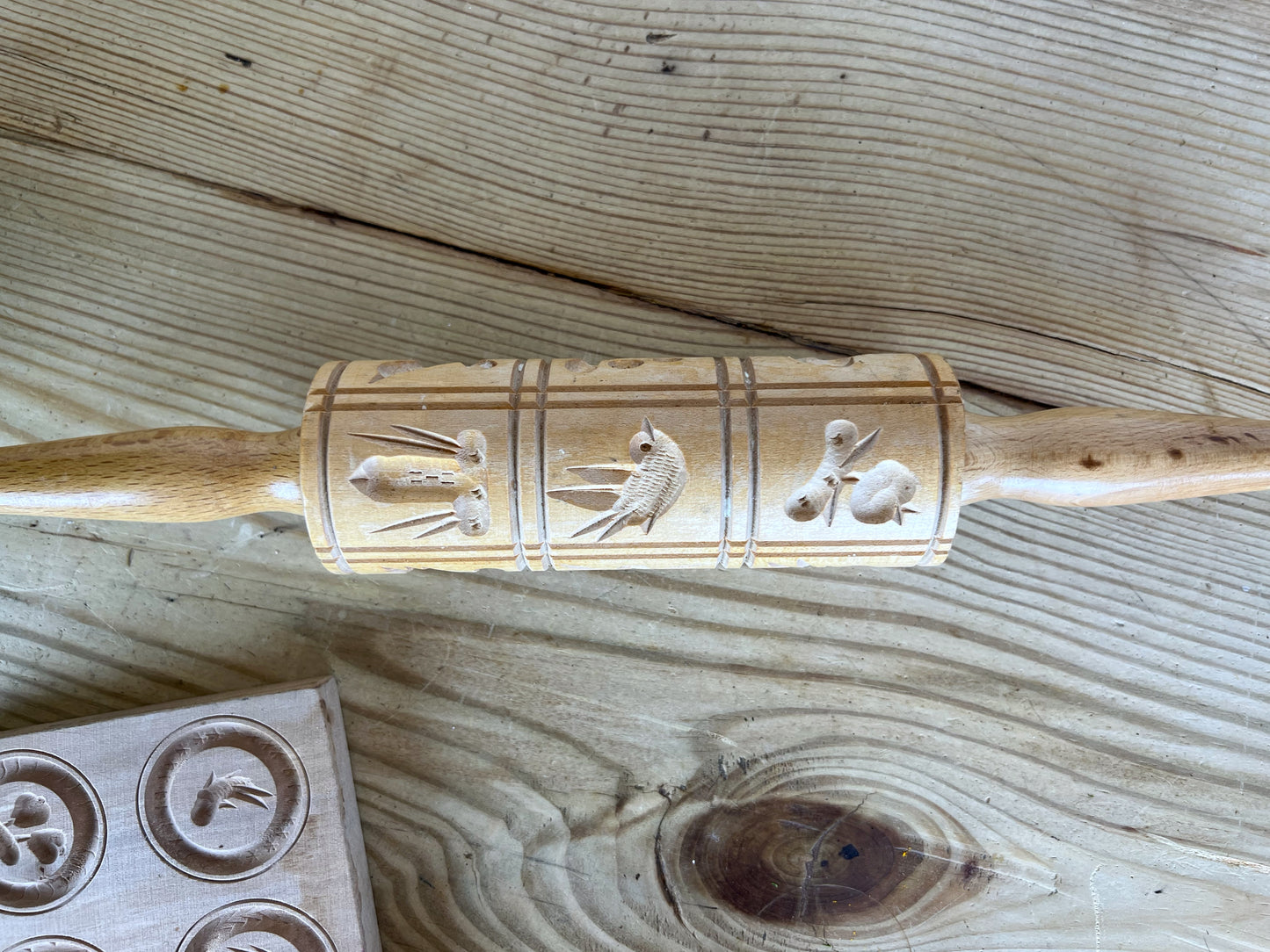 Vintage German Cookie Press | Vintage Chinese Wooden Mooncake Mold | Vintage Cookie Press | Wood Rolling Pin Cookie Press