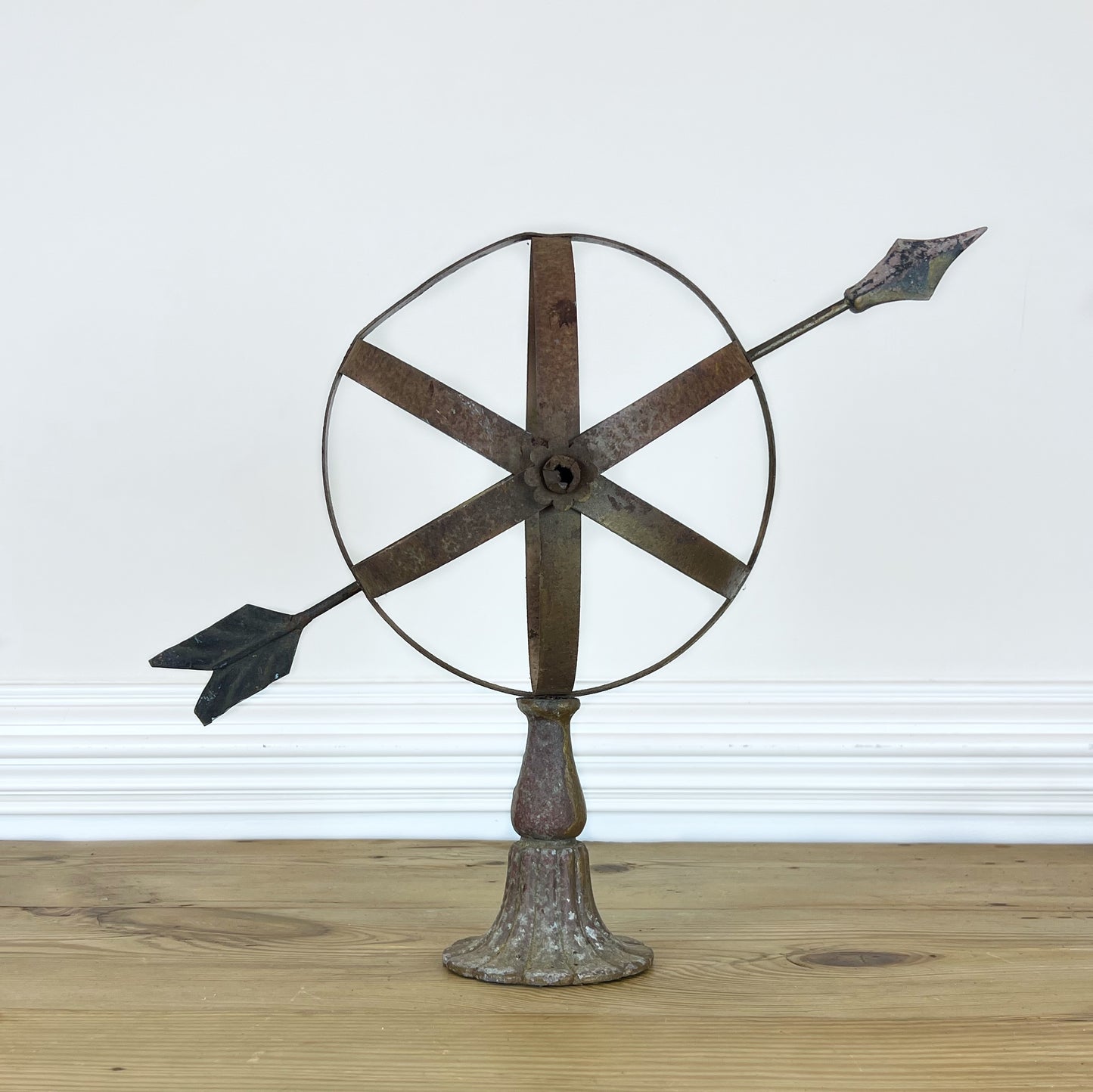 Vintage Wrought Iron Garden Armillary Sundial | French Country Metal Sundial | Wrought Iron Garden Ornament Statue