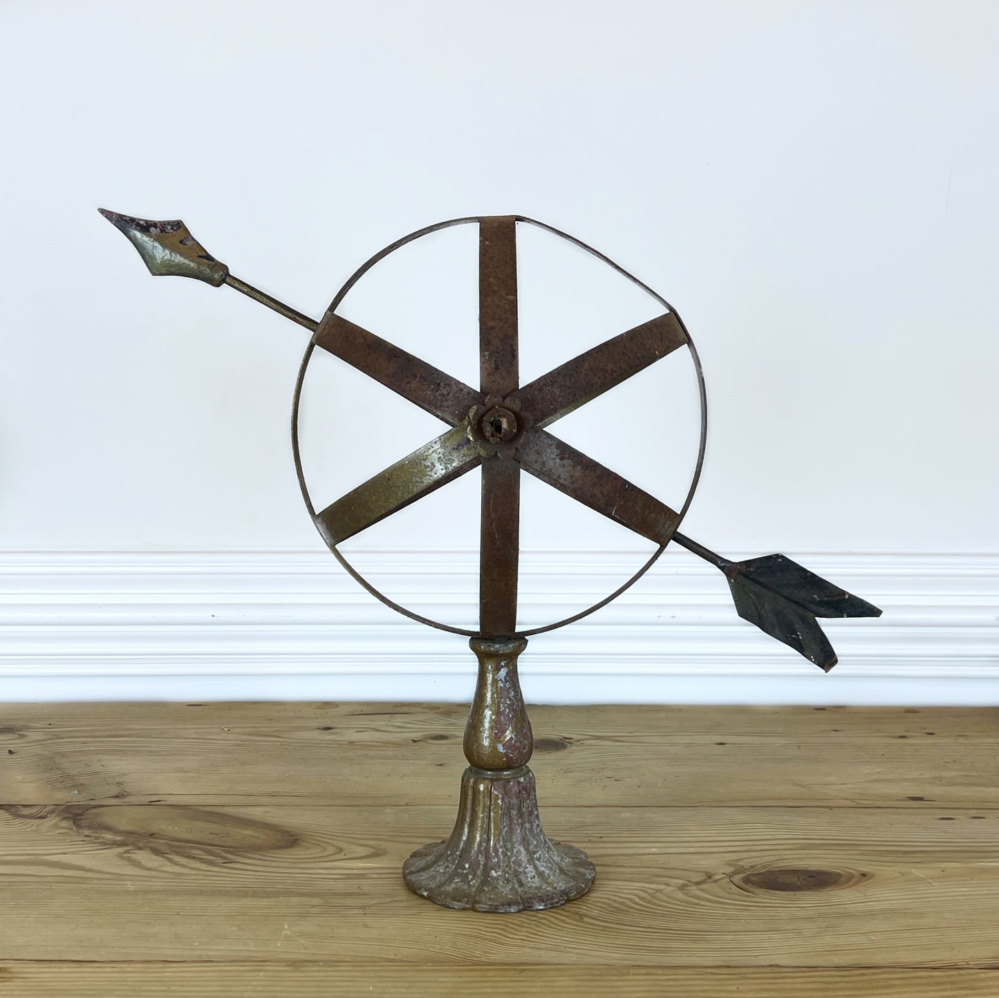 Vintage Wrought Iron Garden Armillary Sundial | French Country Metal Sundial | Wrought Iron Garden Ornament Statue