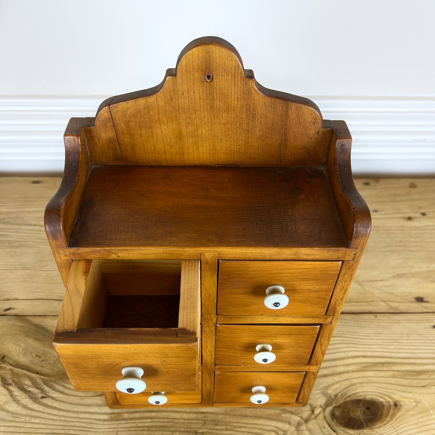 Antique Wooden Spice Apothecary Cabinet | Vintage Wall Spice Cabinet | Rustic Farmhouse Spice Cabinet