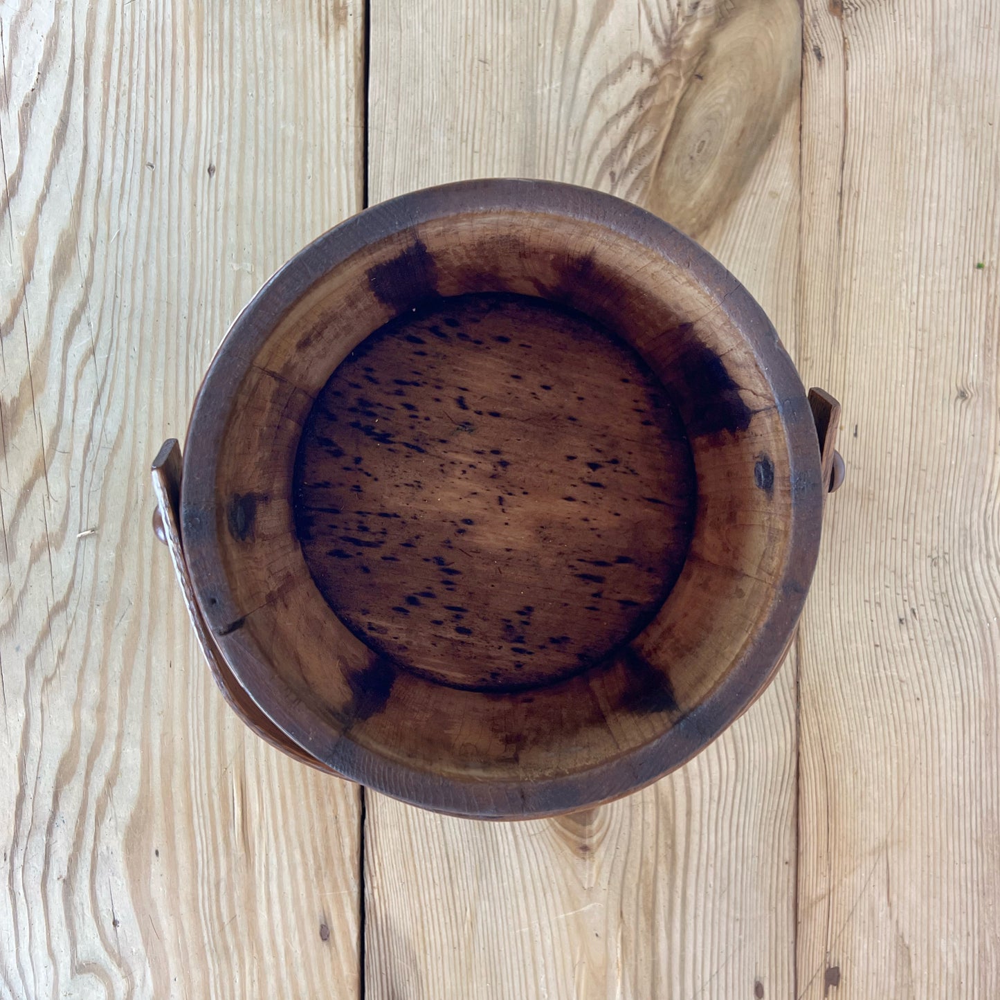 Antique Wooden Firkin Bucket | Primitive Firkin Wooden Sugar Bucket | 19th Century Wooden Firkin Bucket