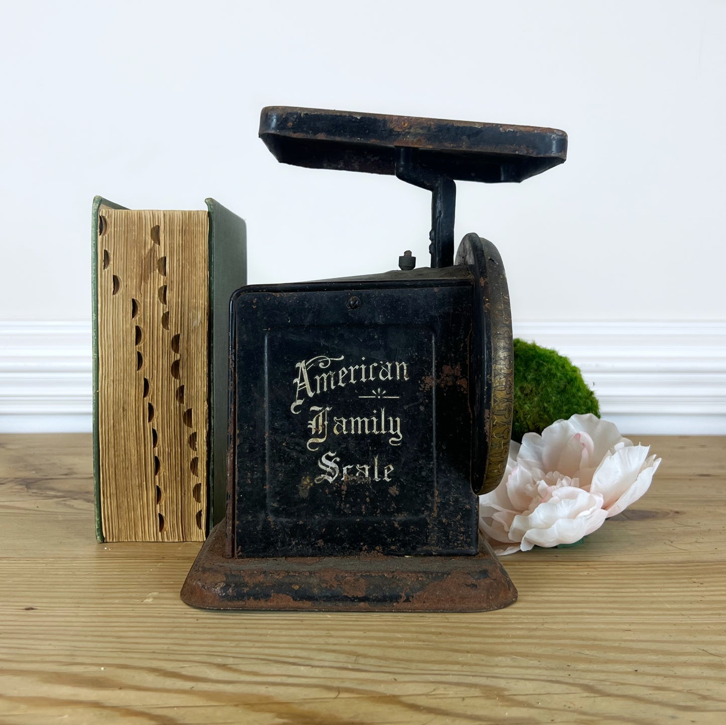 Antique Primitive Black American Family Scale | Antique American Cutlery Co. Scale | 24 Pound Antique Scale