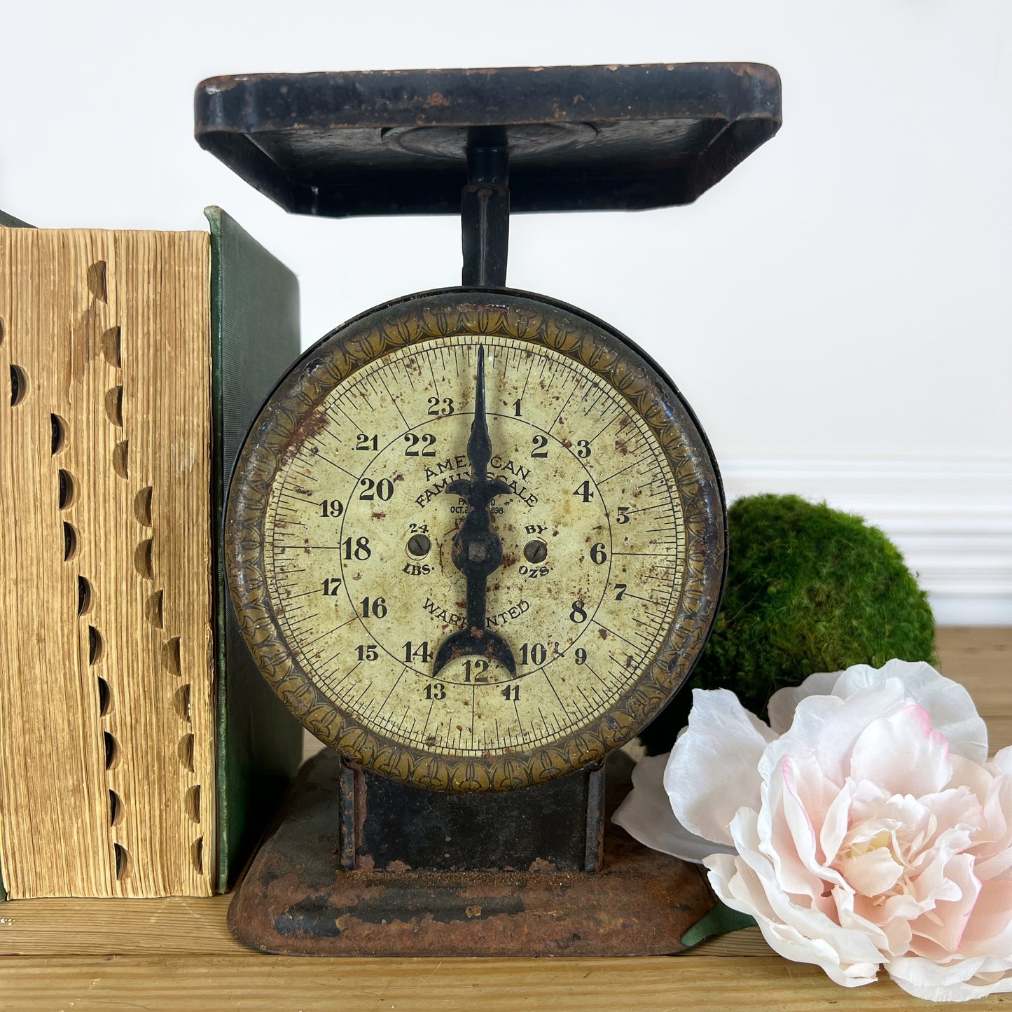 Antique Primitive Black American Family Scale | Antique American Cutlery Co. Scale | 24 Pound Antique Scale