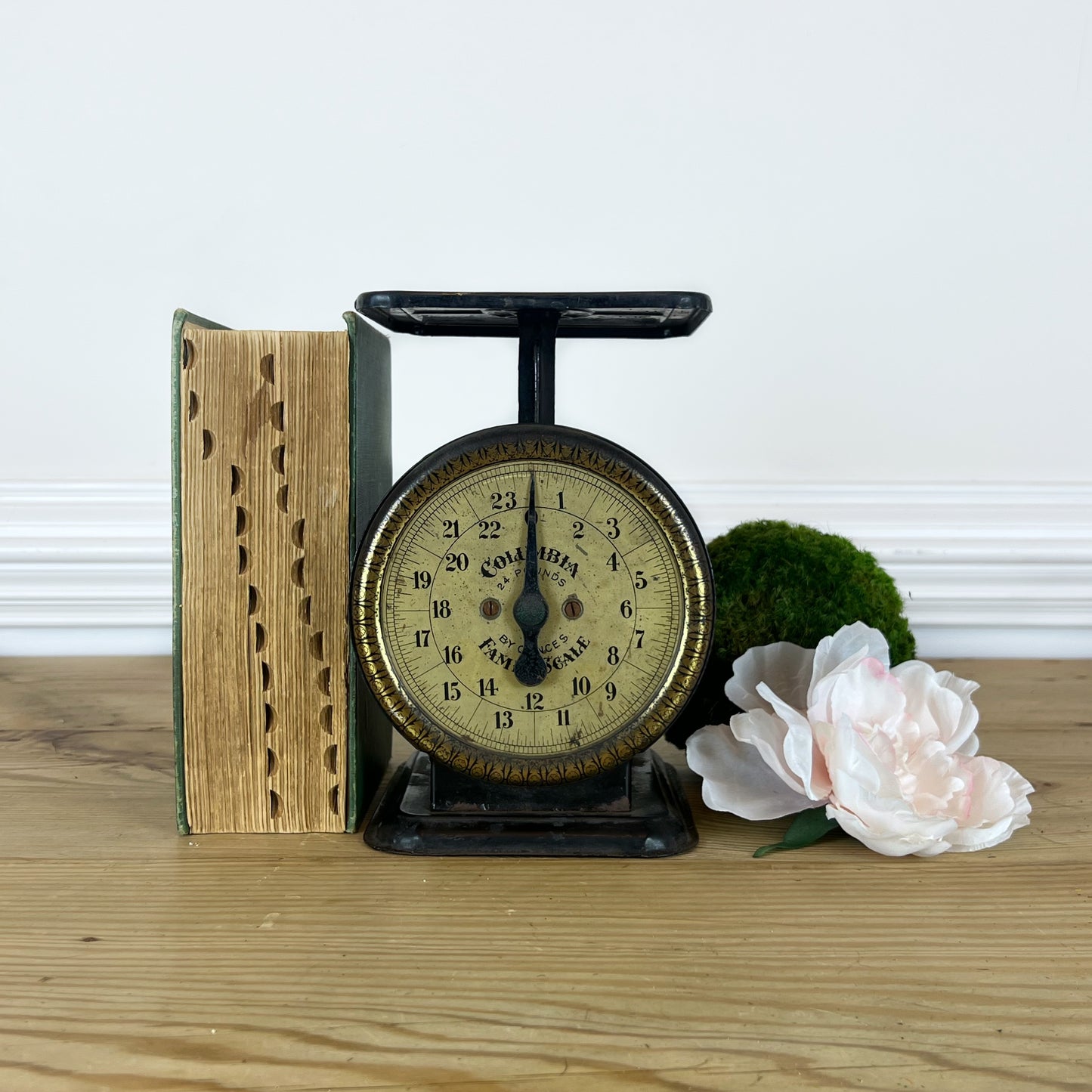 Antique General Store Scale | Primitive Columbia Family Scale | Antique Primitive Black Columbia Family Scale | 24 Pound Antique Scale