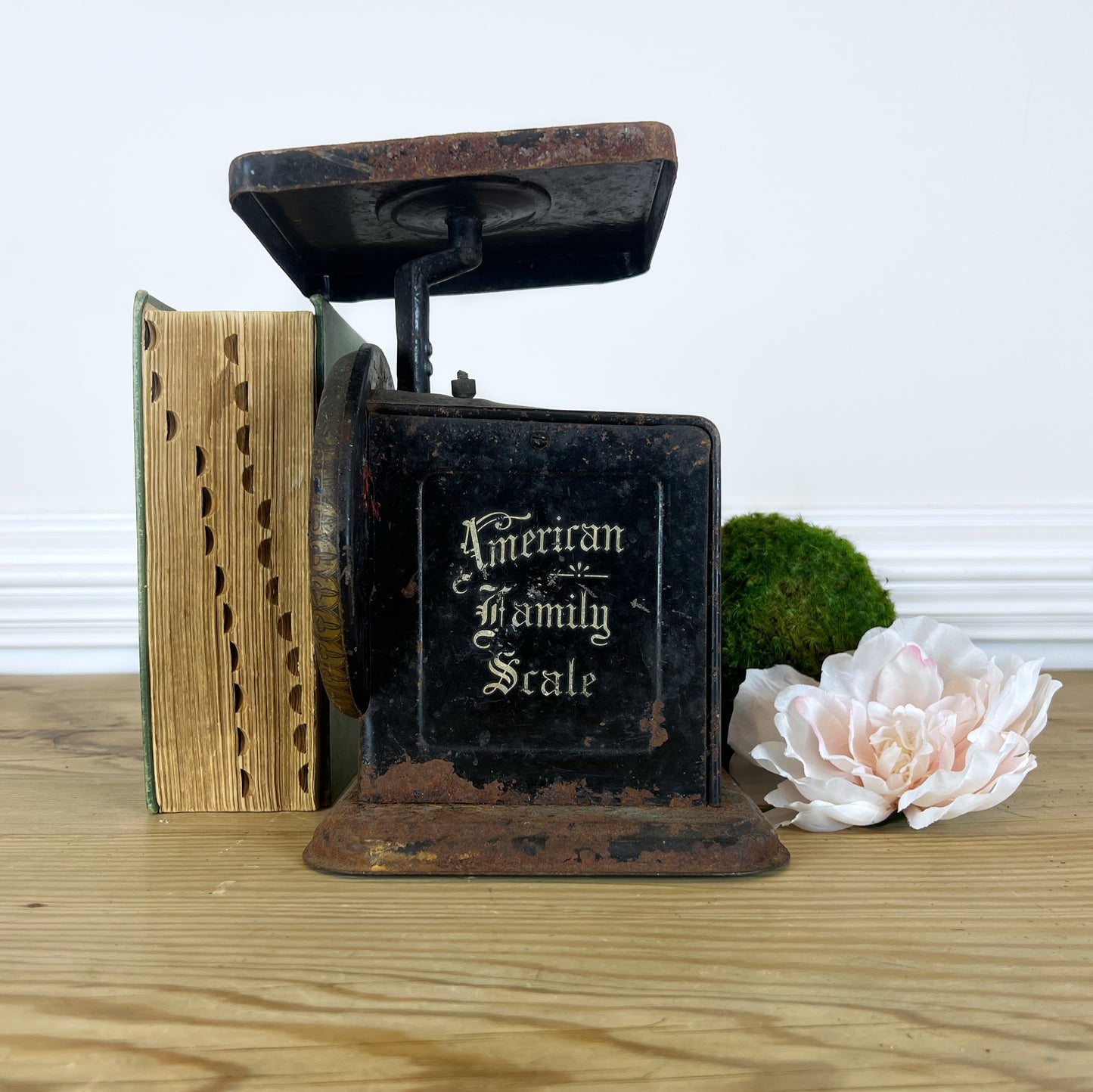 Antique Primitive Black American Family Scale | Antique American Cutlery Co. Scale | 24 Pound Antique Scale