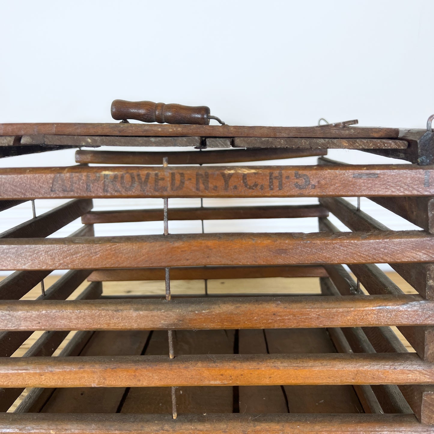 Primitive Wooden Egg Crate | 19th Century Antique Wood Egg Crate | Modern Farmhouse Industrial Salvage Crate