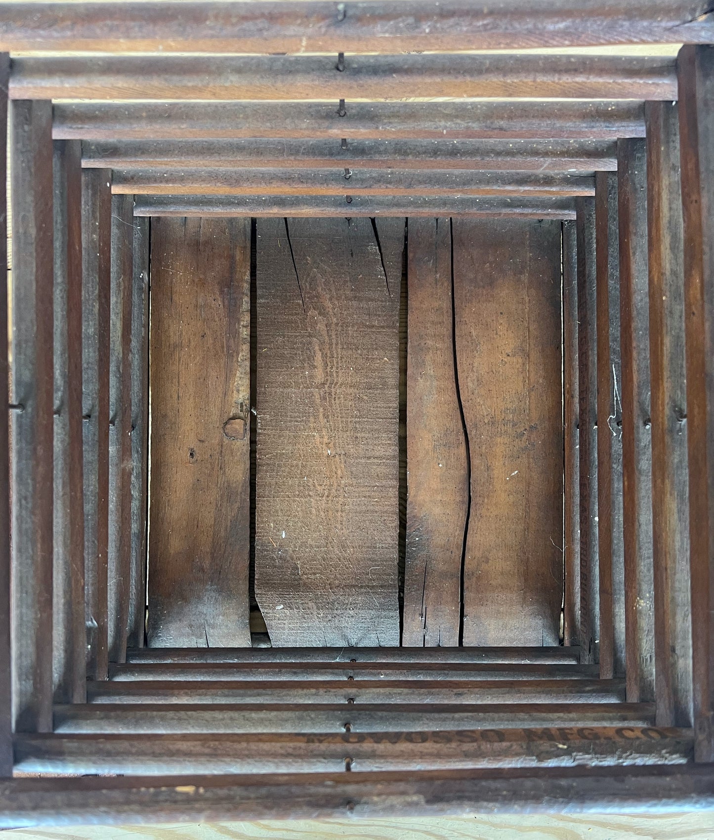 Primitive Wooden Egg Crate | 19th Century Antique Wood Egg Crate | Modern Farmhouse Industrial Salvage Crate