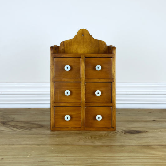Antique Wooden Spice Apothecary Cabinet | Vintage Wall Spice Cabinet | Rustic Farmhouse Spice Cabinet