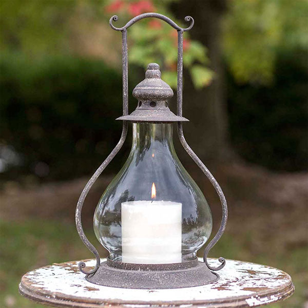 Sidney Candle Lantern with Rustic Finish | Wedding Candle Lantern | Candle Lantern | Conductor Lantern | Vintage Inspired Candle Lantern