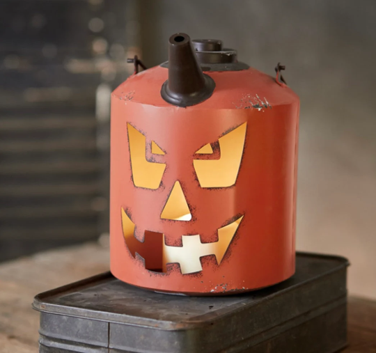 Gas Can Jack-O-Lantern | Pumpkin Yard Decor | Vintage Halloween Decor | Porch Pumpkin Decorations | Fall Yard Decor | Rustic Fall Decor